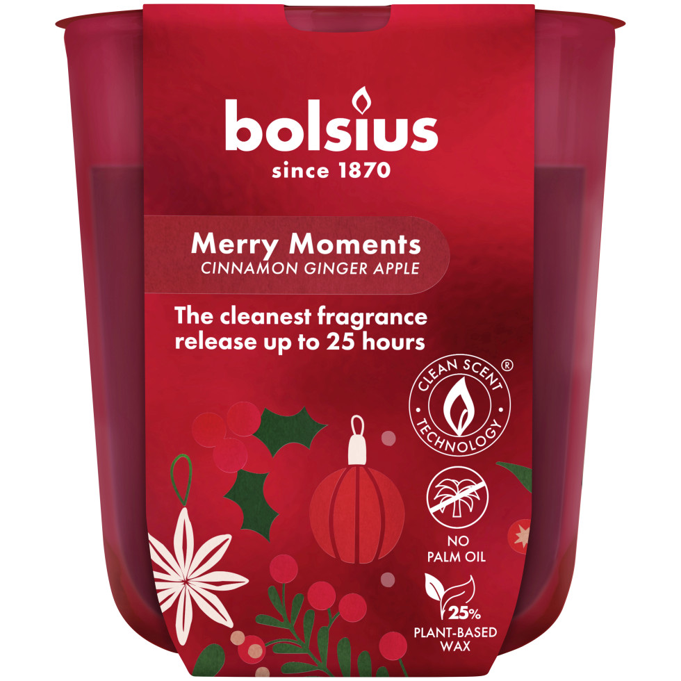 Bolsius Duftkerze im Glas true glow Ø 7,3 x 8 cm merry moments