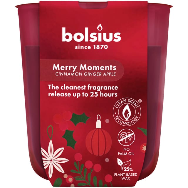 Bolsius Duftkerze im Glas true glow Ø 7,3 x 8 cm merry moments