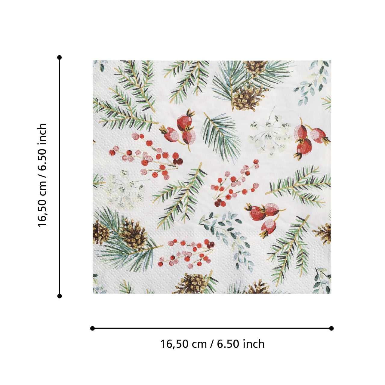 Eglo Servietten X-Mas Zweige Pasig bunt 16,5 x 16,5 cm - 20er Pack Bild 2