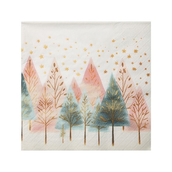 Eglo Servietten Landschaft & Bäume bunt 16,5 x 16,5 cm - 20er Pack