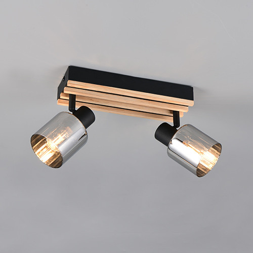 Reality Deckenstrahler Travia 2-flammig schwarz matt E14