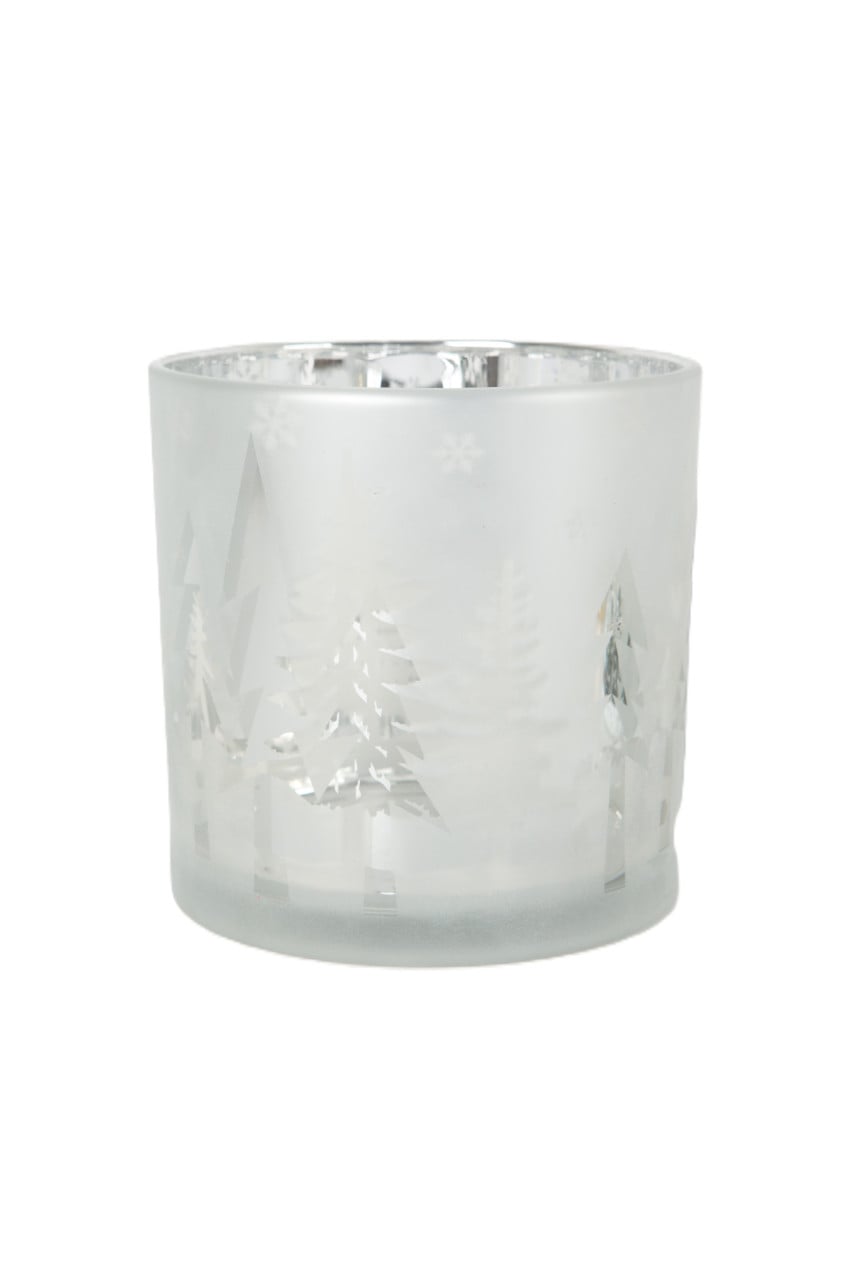 TrendLine Deko Windlicht Glas Ø 15 x 15 cm silber