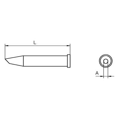 Lötspitze Serie XT, Rundform, XT BB/ø2,4mm, abgeschrägt, 1 Stück