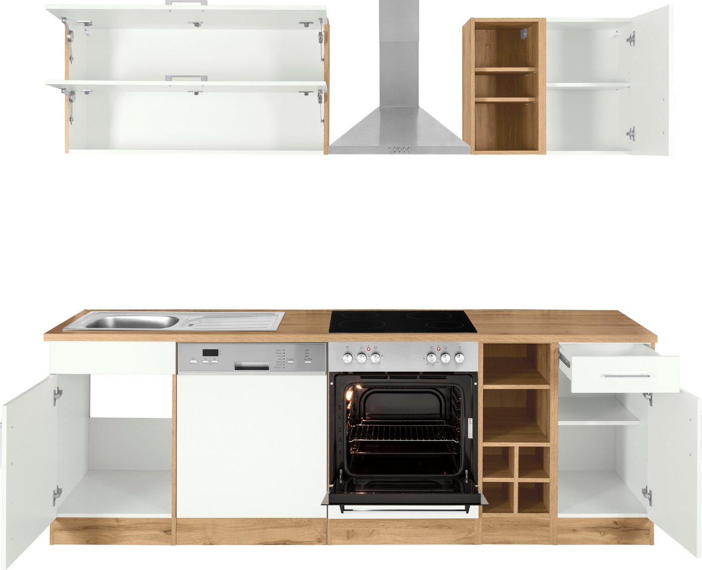 KOCHSTATION Küchenzeile KS-Colmar, mit E-Geräten, Breite 240 cm Bild 4