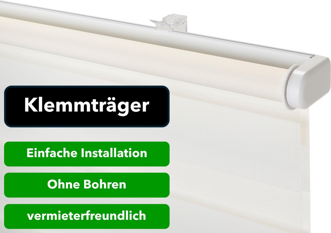 Doppelrollo Jan, ohne Bohren, Lichtschutz, freihängend, OTTO home, Lichtschutz, ohne Bohren, freihängend, Klemmfix, Rollo, Fixmaß, Klemmfix, uni, monochrom, basic, schnurlos Bild 2