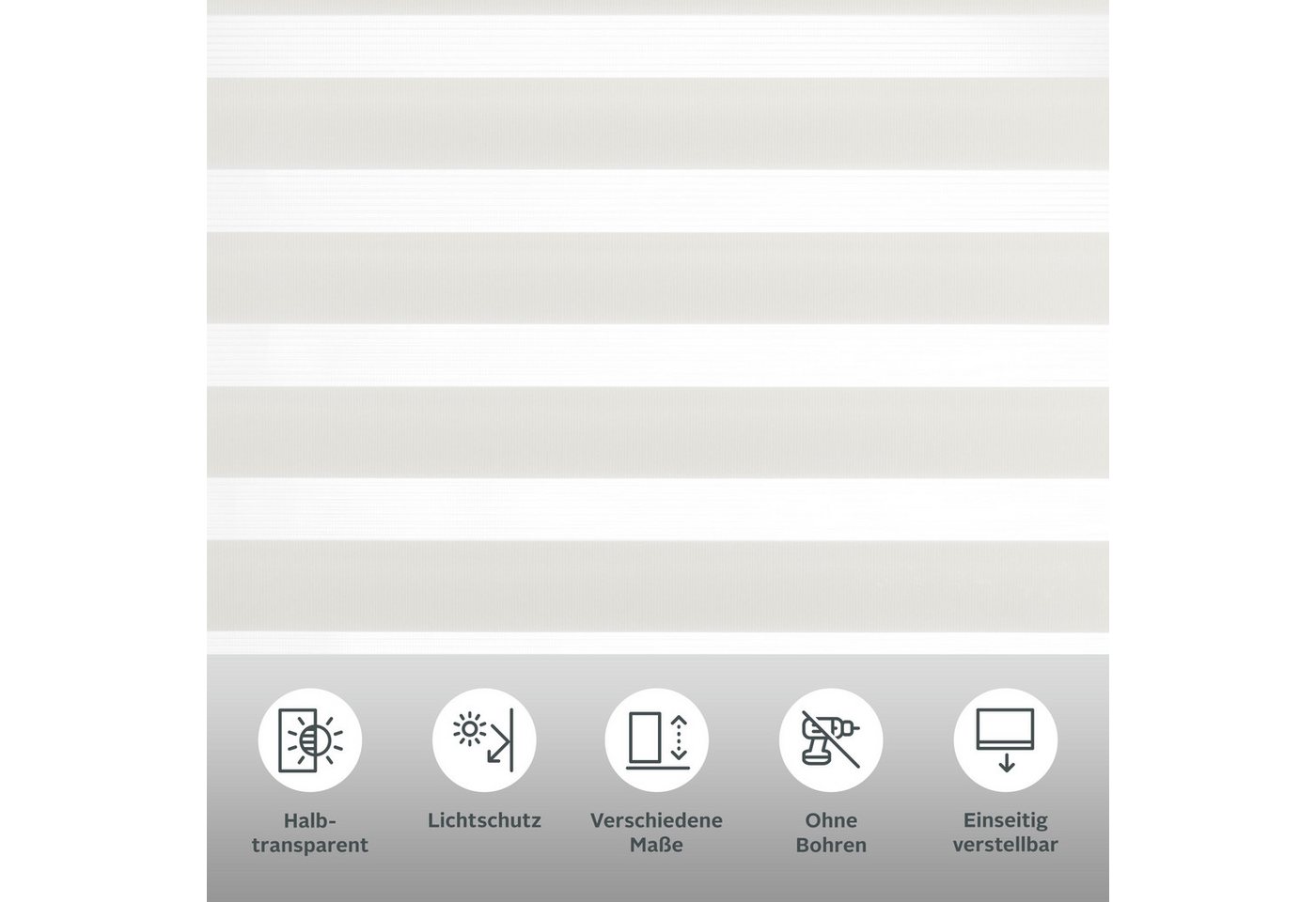 Doppelrollo Jan, ohne Bohren, Lichtschutz, freihängend, OTTO home, Lichtschutz, ohne Bohren, freihängend, Klemmfix, Rollo, Fixmaß, Klemmfix, uni, monochrom, basic, schnurlos Bild 5