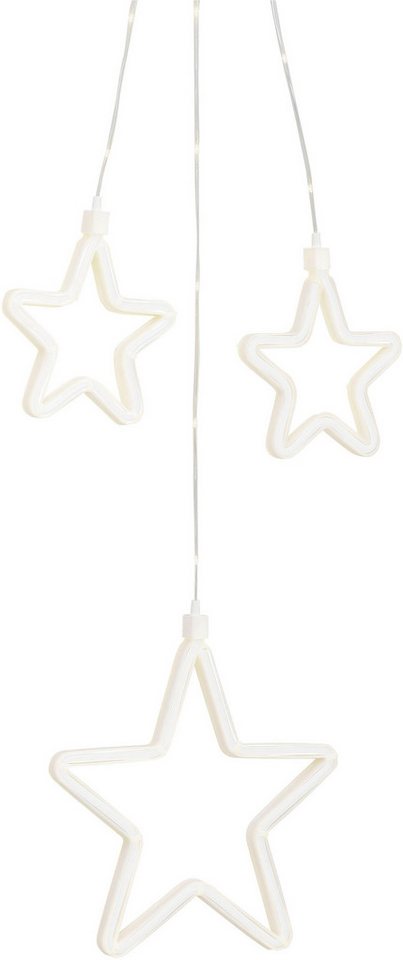 OTTO home LED-Lichtervorhang Vannick, mit 3 Sternen und 258 warmweiße LED's, Timer, Indoor Outdoor, Weihnachten, Lichterkette mit 5m Zuleitung, incl.Outdoor-Transformator Bild 3