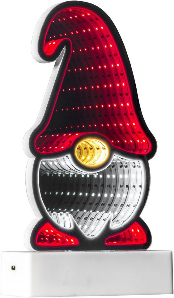 OTTO home LED Dekofigur LED-Wichtel Evvina, LED fest integriert, Warmweiß, Infinity Effekt, Weihnachtsdeko für Innen, beidseitig beleuchte Bild 4