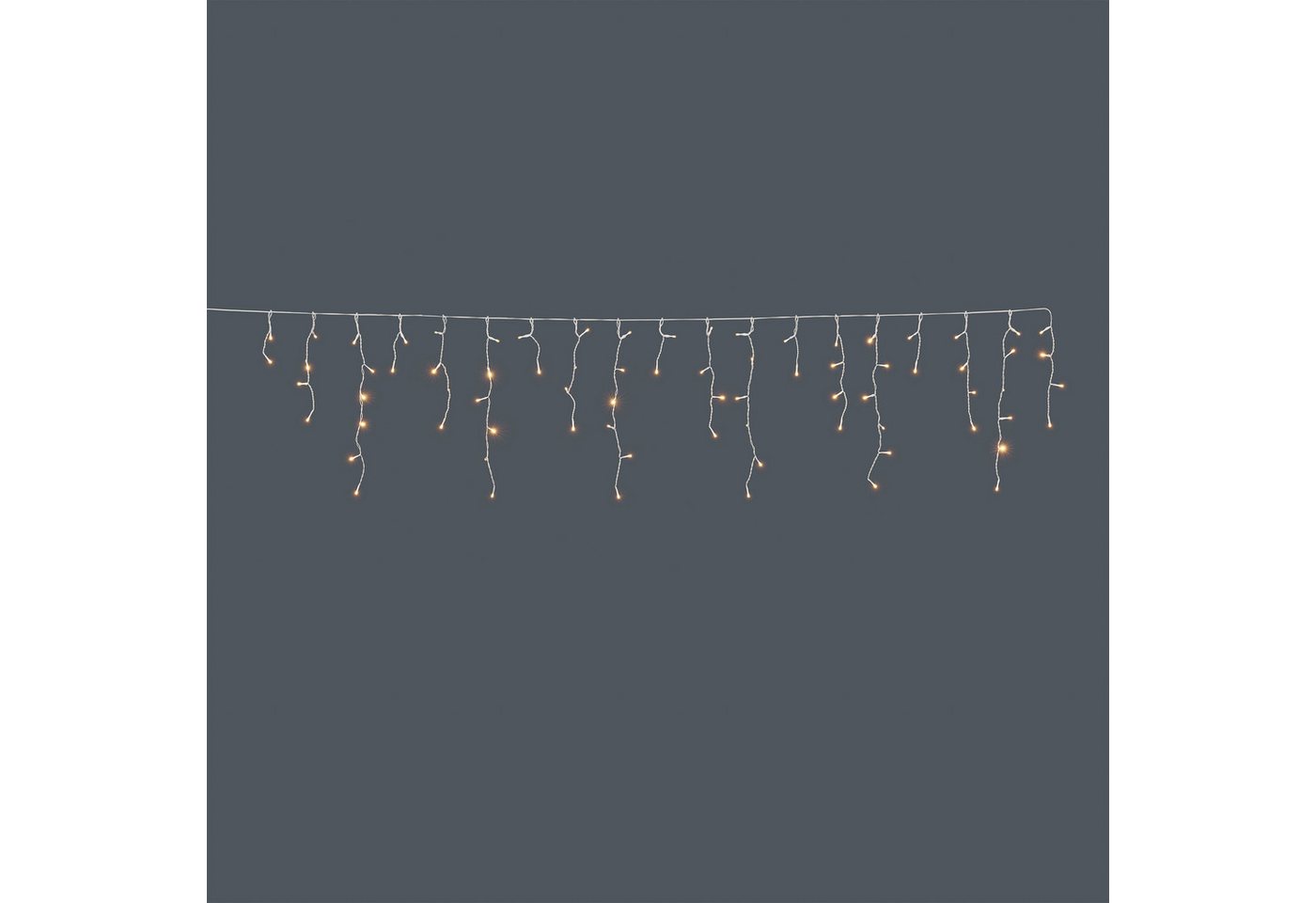 OTTO home LED-Lichterkette Eisregen, in 1 / 2 o. 3 m Länge, Batterie, Timer, Indoor, Outdoor, Eiszapfen-Lichterkette, IP44, Timer, warmweiß, innen, außen, Garten Bild 3
