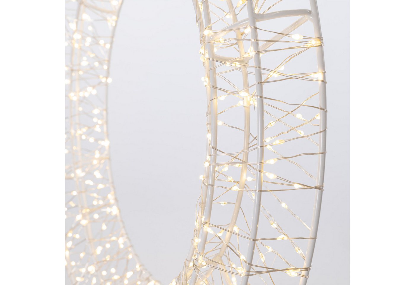 OTTO home LED Dekolicht LED Dekokranz GENNIA, Ein-/Ausschalter, LED fest integriert, Warmweiß, IP44, Metall, starke LED-Dichte, 3 m Zuleitung Bild 4