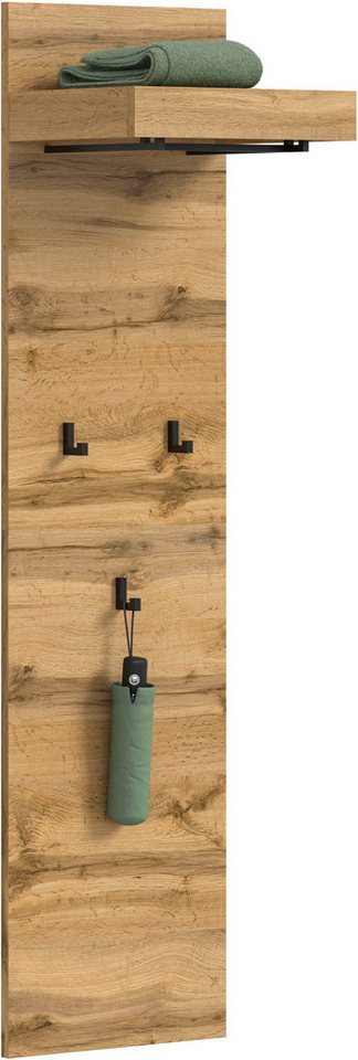 OTTO home Garderobenpaneel MAMBO II, Höhe 150cm, 1 Kleiderstange & Hutablage, 3 Haken (1 St., individuell mit weiteren Artikeln der Serie MAMBO kombinierbar), Paneel, Garderobe, Flur, Diele, Hakenleiste, Flurgarderobe Bild 2