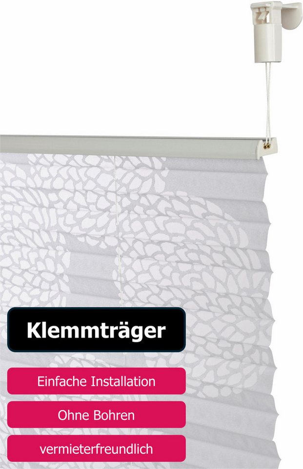 OTTO home Plissee BELUM, ohne Bohren, Lichtschutz, Blumen-Kreise, Lichtschutz, ohne Bohren, verspannt, Klemmfix, im Fixmaß, Ausbrenner, Kreise, Blumen, Klemmträger, Für Fenster & Tür Bild 4