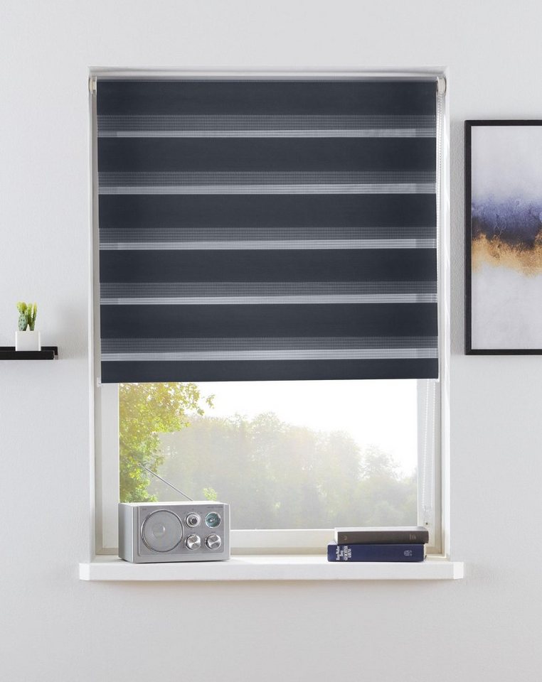Doppelrollo MARANO, ohne Bohren, Lichtschutz, freihängend, OTTO home, Lichtschutz, ohne Bohren, freihängend, Klemmfix, Rollo, Fixmaß, Bestseller mit Klemmträgern, für Fenster & Tür Bild 3