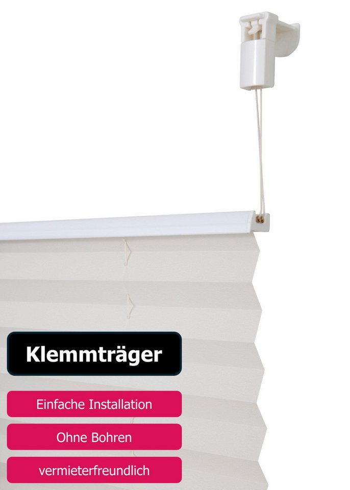 OTTO home Plissee LAHOLM ohne Bohren, Lichtschutz, Klemmfix, Lichtschutz, ohne Bohren, verspannt, Klemmfix, Fixmaß, Bestseller mit über 4000-Bewertungen, für Fenster & Tür