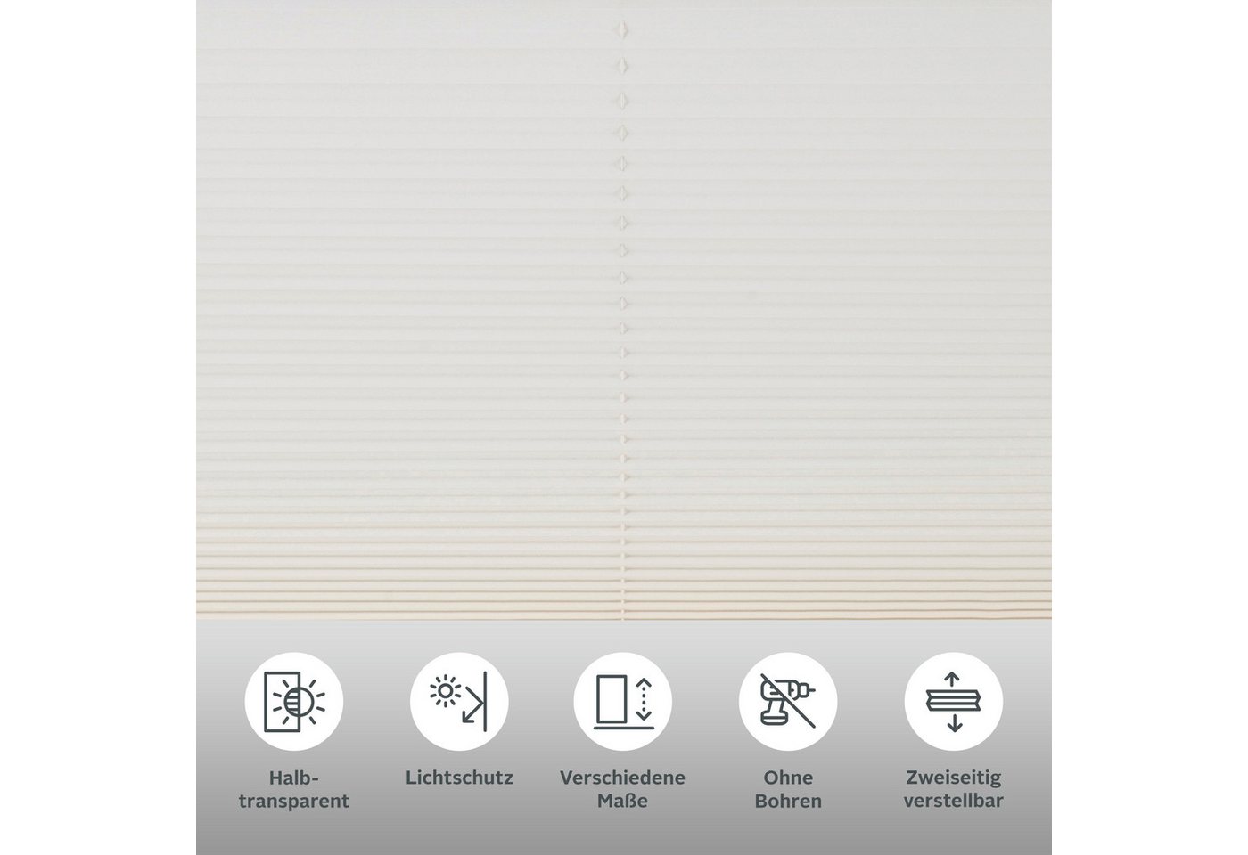 OTTO home Plissee LAHOLM ohne Bohren, Lichtschutz, Klemmfix, Lichtschutz, ohne Bohren, verspannt, Klemmfix, Fixmaß, Bestseller mit über 4000-Bewertungen, für Fenster & Tür Bild 4