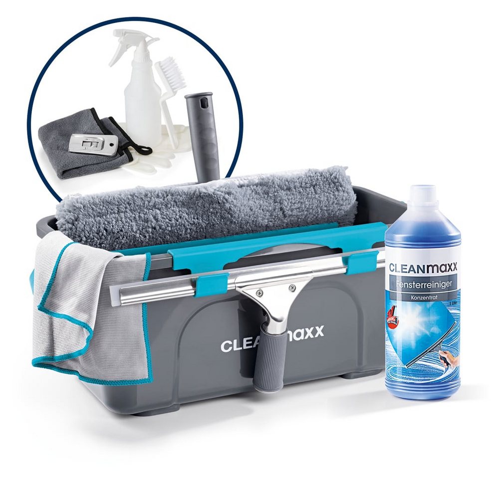 CLEANmaxx Sprühwischer CLEANmaxx Fensterreiniger-Set Professional (13-tlg) Fensterputzer Set mit Abzieher & Fensterwischer - für saubere Fenster Bild 2