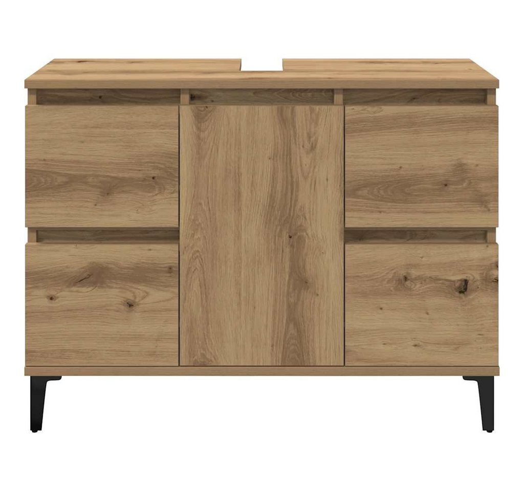 furnicato Waschbeckenunterschrank 80 x 33 x 60 cm Artisan-Eiche (1-St) Badezimmerunterschrank mit 4 Schubladen und Metallfüßen für Bad Bild 4
