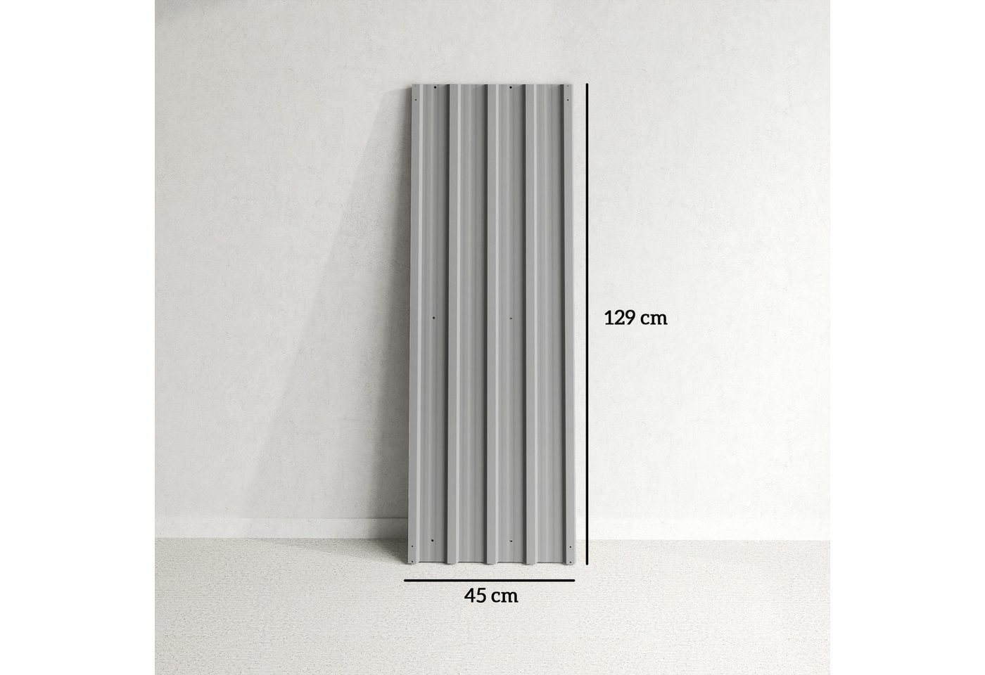 Outsunny Wellplatte Wetterfestes Profilblech, 0.25 mm, 0.6 m², (Trapezblech, 12-St., verzinkt Dachblech), für Dach, Gerätehaus, Carport, Hellgrau