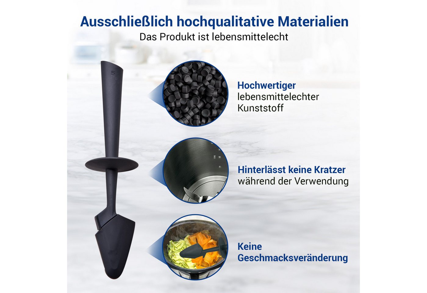 VIOKS Küchenspachtel Spatel Schaber Ersatz für Vorwerk Thermomix TM21, Küchenmaschine Bild 2