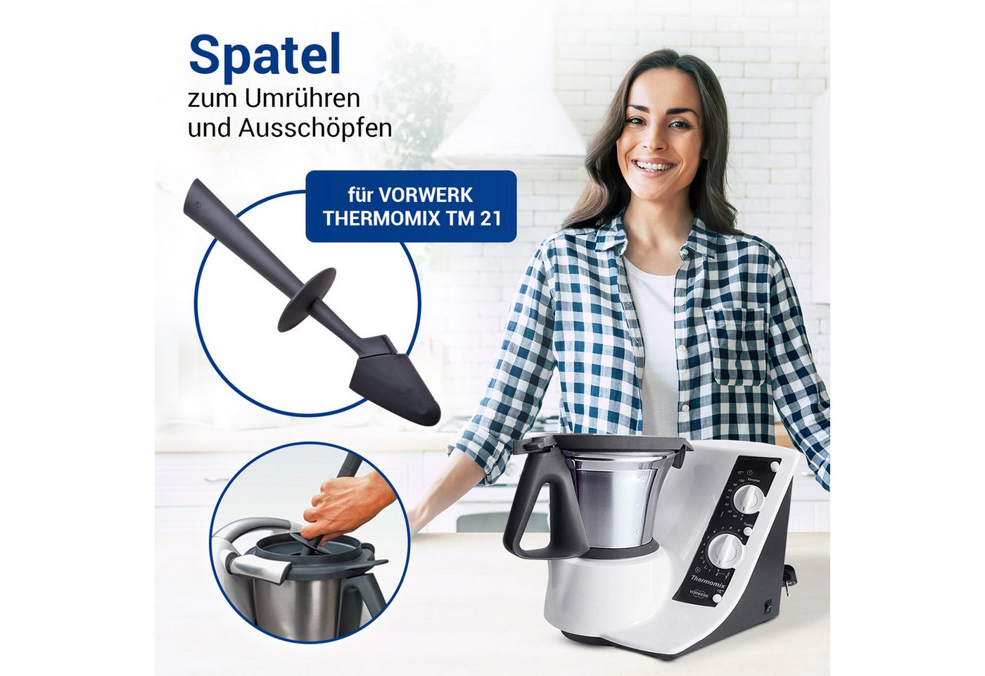 VIOKS Küchenspachtel Spatel Schaber Ersatz für Vorwerk Thermomix TM21, Küchenmaschine Bild 3