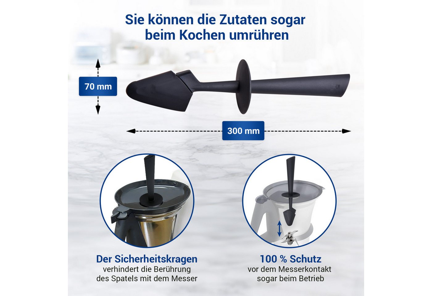 VIOKS Küchenspachtel Spatel Schaber Ersatz für Vorwerk Thermomix TM21, Küchenmaschine Bild 5