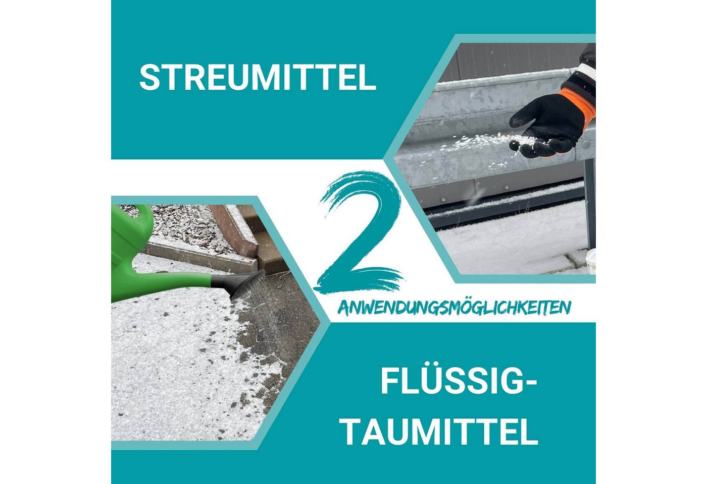 HOTREGA® Sand Auftaugranulat Schnee und Eis Weg 2in1 Streusalz Ersatz Taumittel 5L Bild 2