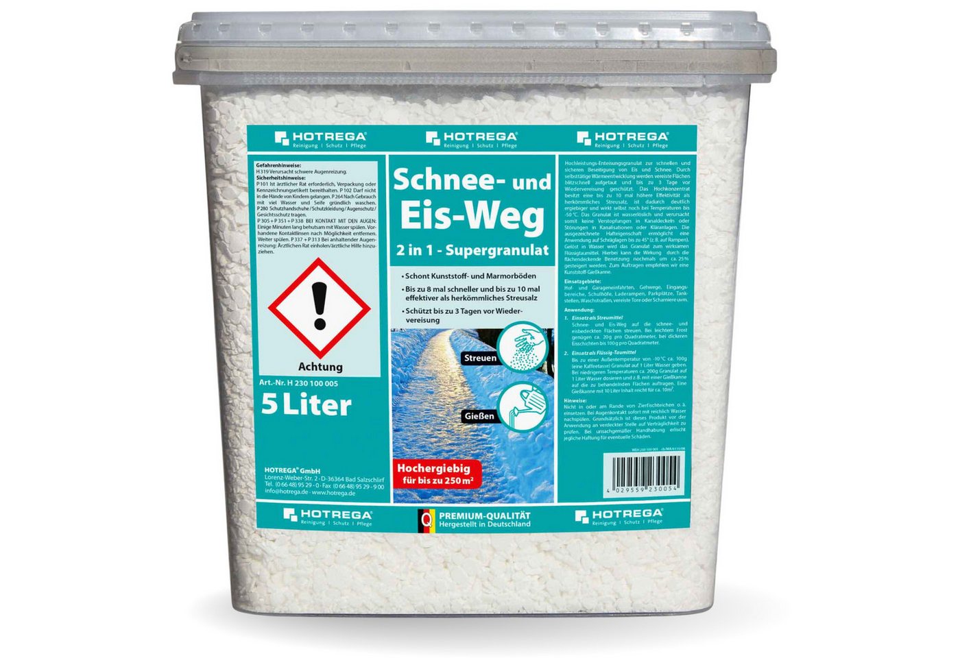 HOTREGA® Sand Auftaugranulat Schnee und Eis Weg 2in1 Streusalz Ersatz Taumittel 5L Bild 4