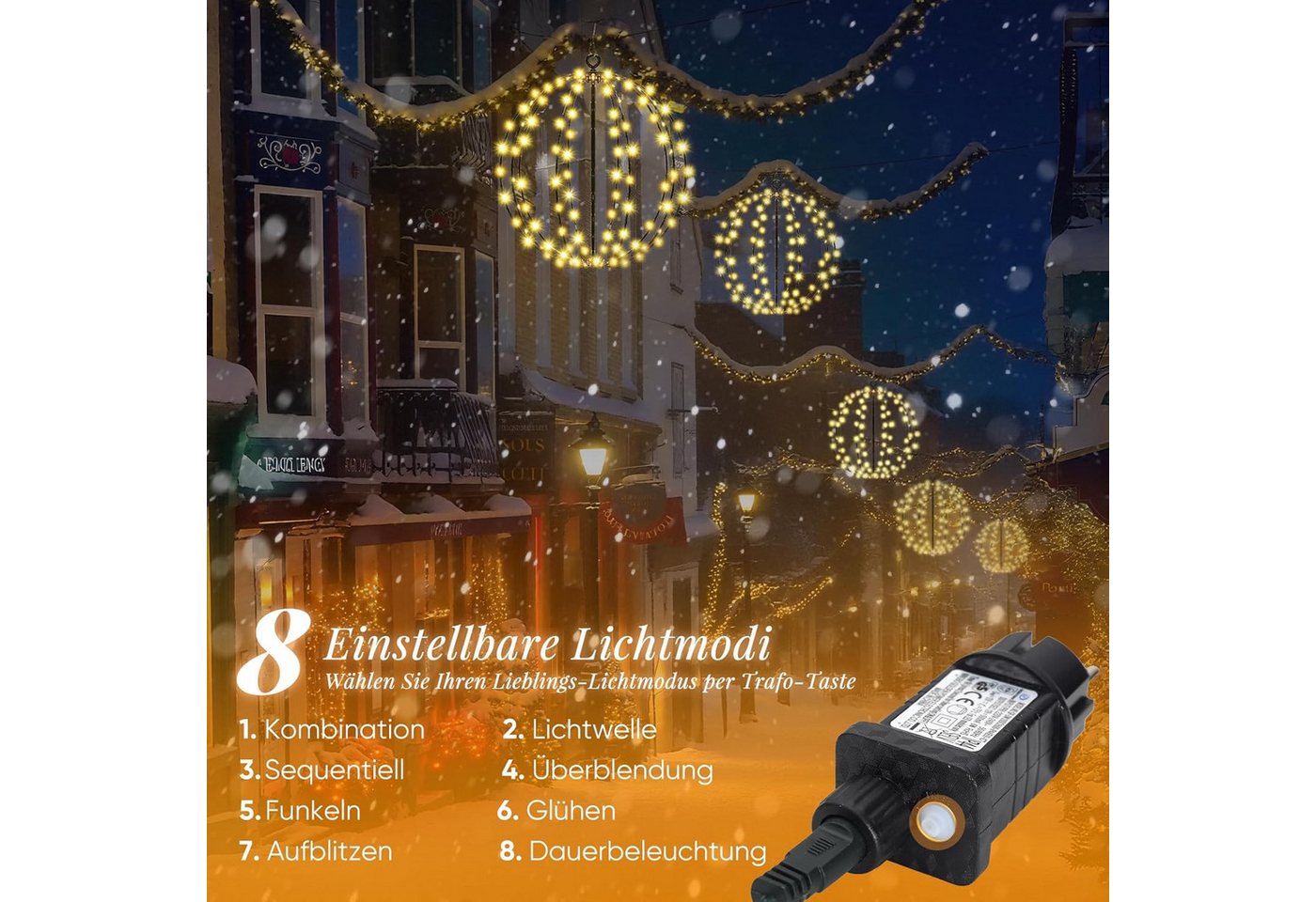 Salcar LED Kugelleuchte LED Garten Weihnachtsdeko Außen Kugel Lichter Ø30/45/55cm Leuchtkugel, Stecker, LED fest integriert, Warmweiß