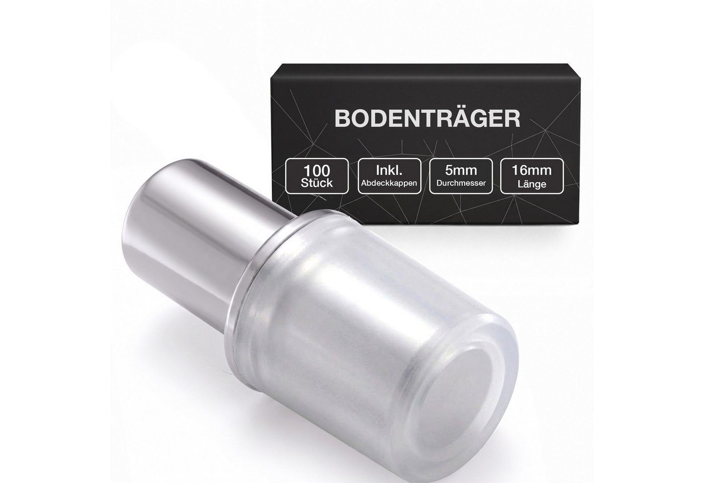K-Möbel Wandregalhalter Bodenträger, Set 100-tlg., Für Glasboden und viel mehr