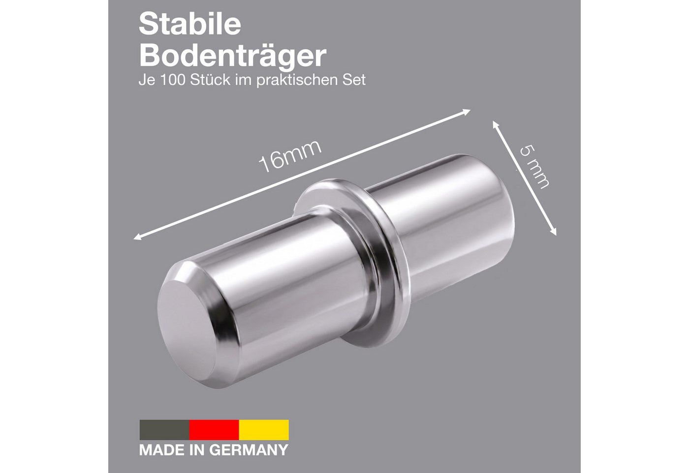 K-Möbel Wandregalhalter Bodenträger, Set 100-tlg., Für Glasboden und viel mehr Bild 4