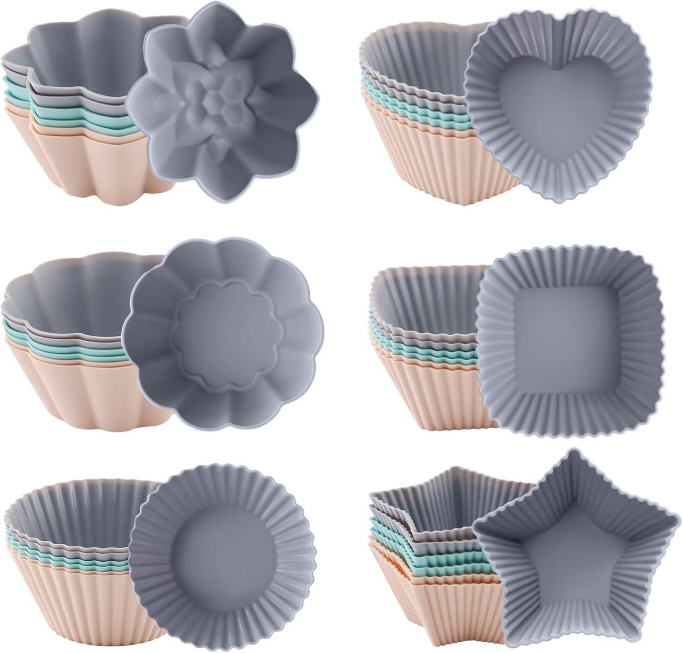 FELIXLEO Silikonform 36 Stück Silikon Muffinförmchen Antihaft Wiederverwendbar, (1-tlg)