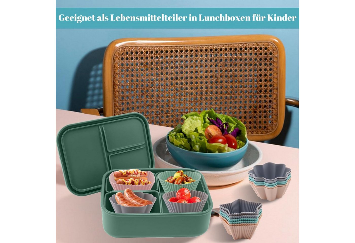 FELIXLEO Silikonform 36 Stück Silikon Muffinförmchen Antihaft Wiederverwendbar, (1-tlg) Bild 3