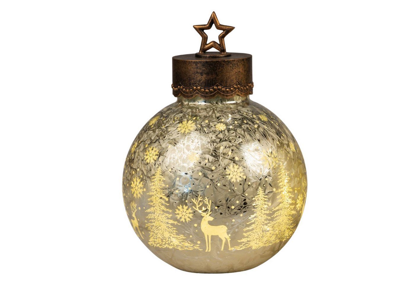 formano LED Kugelleuchte Winterwald, LED, Mit Timerfunktion, Gold, Winterwald, H: 30cm Bild 3