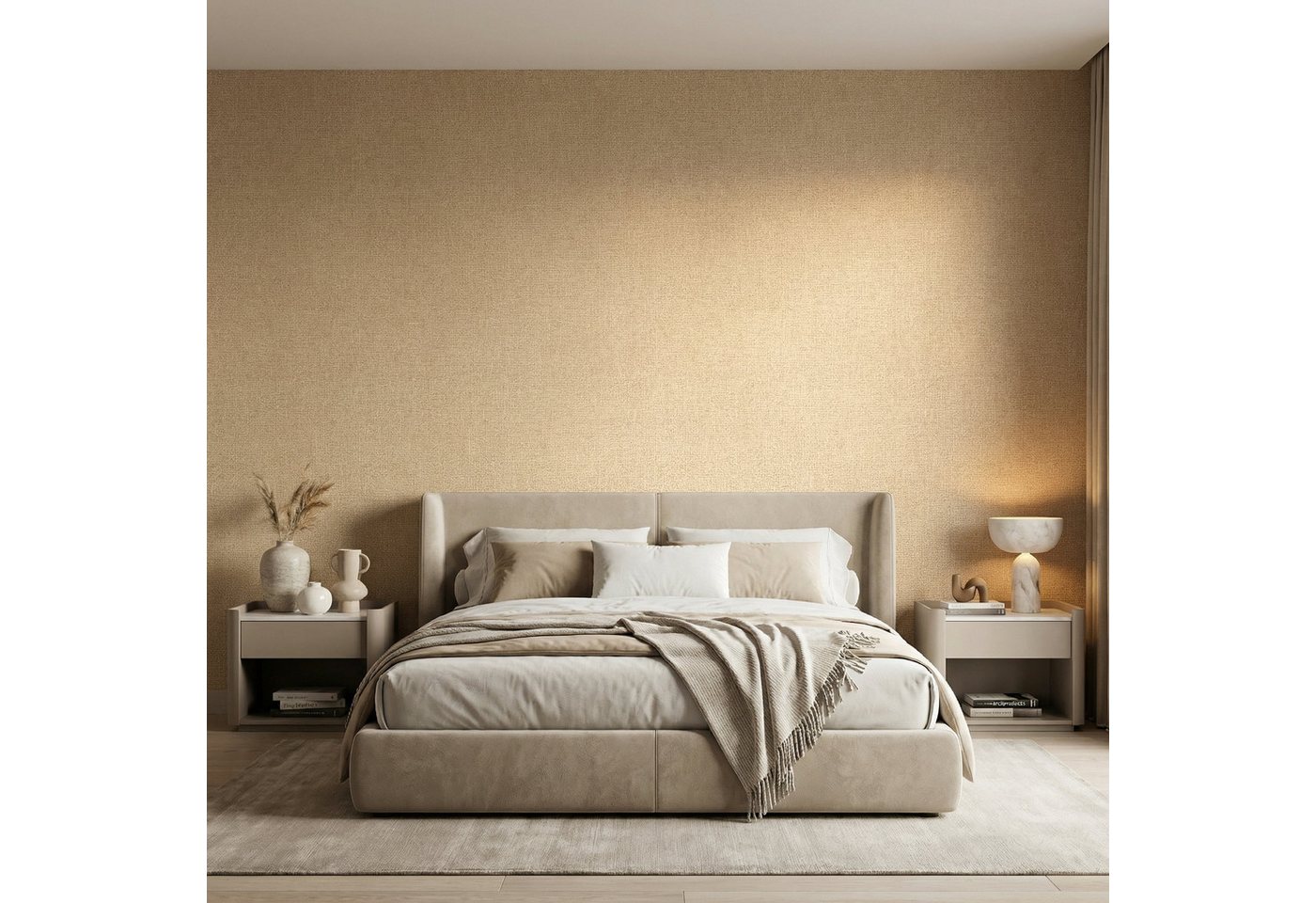 Newroom Vliestapete Gilvara Beige Tapete Vliestapete Struktur, strukturiert, Mustertapete Bild 5