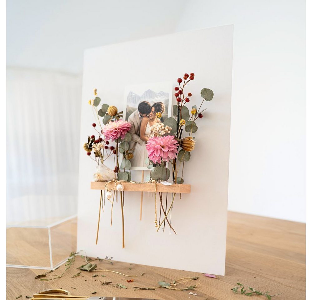 krasspedia Bilderrahmen zum Basteln DIY- Set Brautstrauß aufbewahren helga, 30x40 cm, Objektrahmen tief, Bilderrahmen zum Befüllen,Hochzeitsgeschenk, Brautpaar, Erinnerungsbox