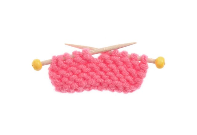 Rico Design Wichteltür Miniatur Strickzeug pink