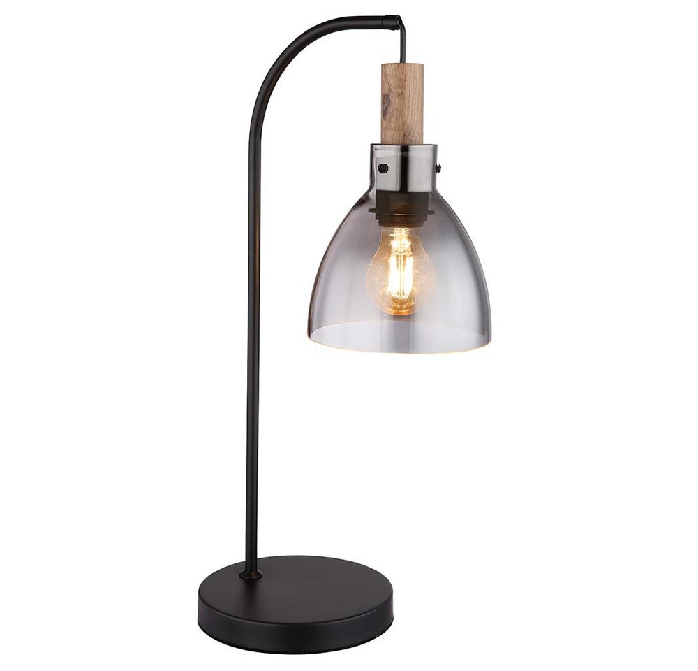 GLOBO LIGHTING LED Tischleuchte, Leuchtmittel inklusive, Warmweiß, Tischleuchte Nachttischlampe Tischlampe Rauchglas Leselampe LED H 55cm Bild 2