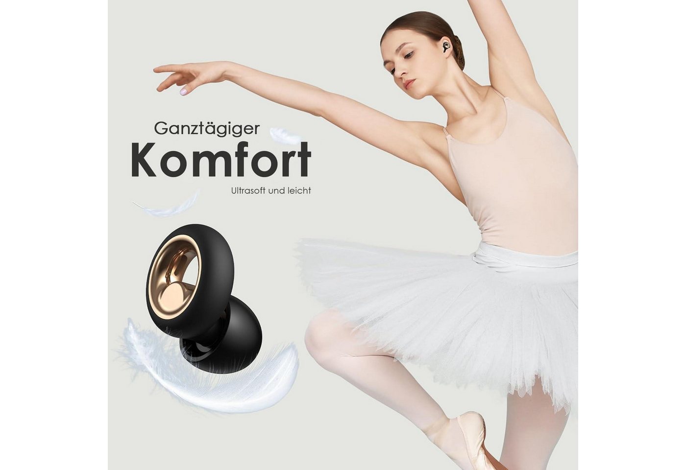 LuxusKollektion Gehörschutzstöpsel Ohrstöpsel Schlafen 45dB 4 Größen Schwarz Bild 4