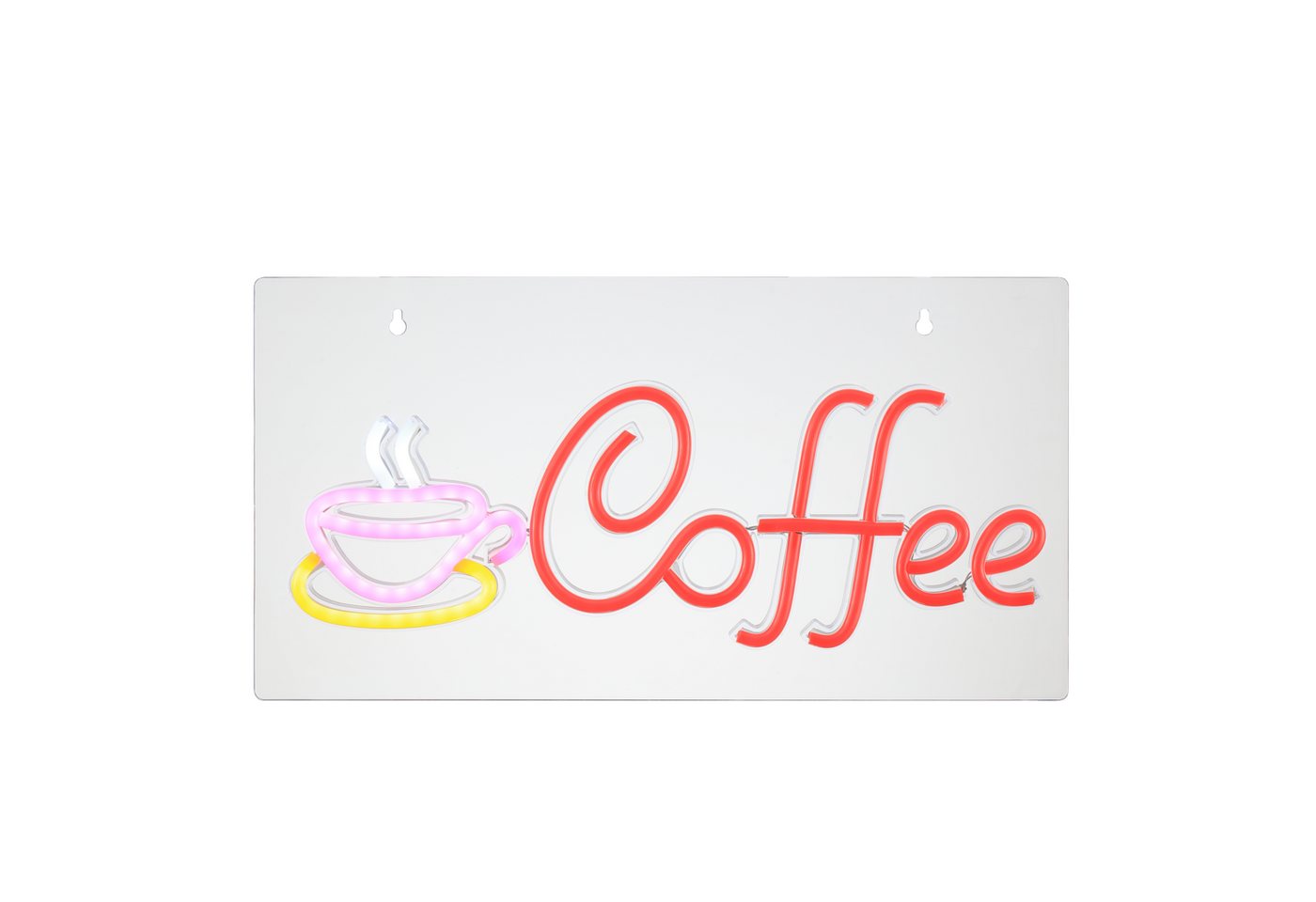 Lightbox Wandleuchte, Neon LED Wandleuchte Coffee, 42 x 22 cm, Kunststoff, transparent