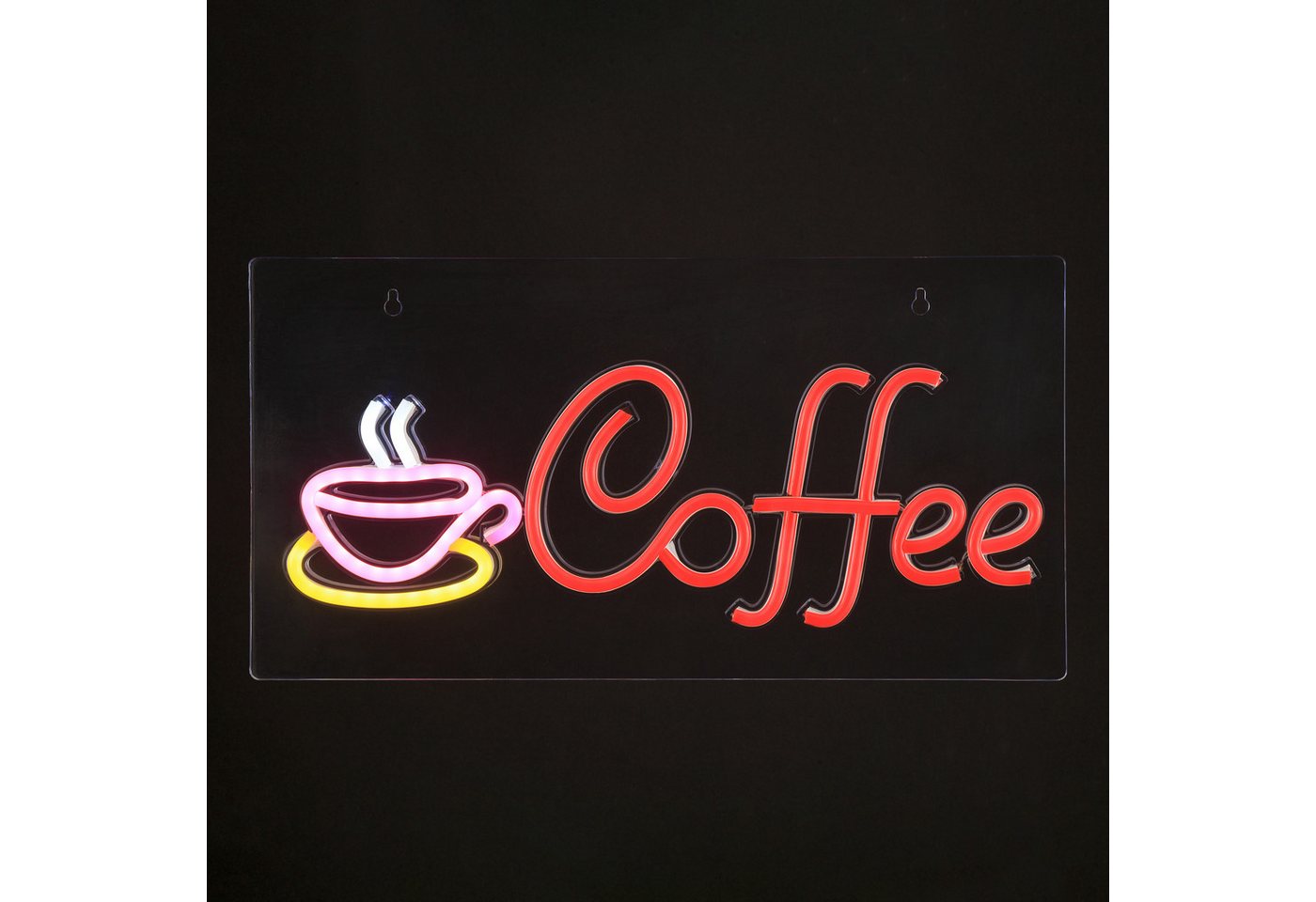 Lightbox Wandleuchte, Neon LED Wandleuchte Coffee, 42 x 22 cm, Kunststoff, transparent Bild 3