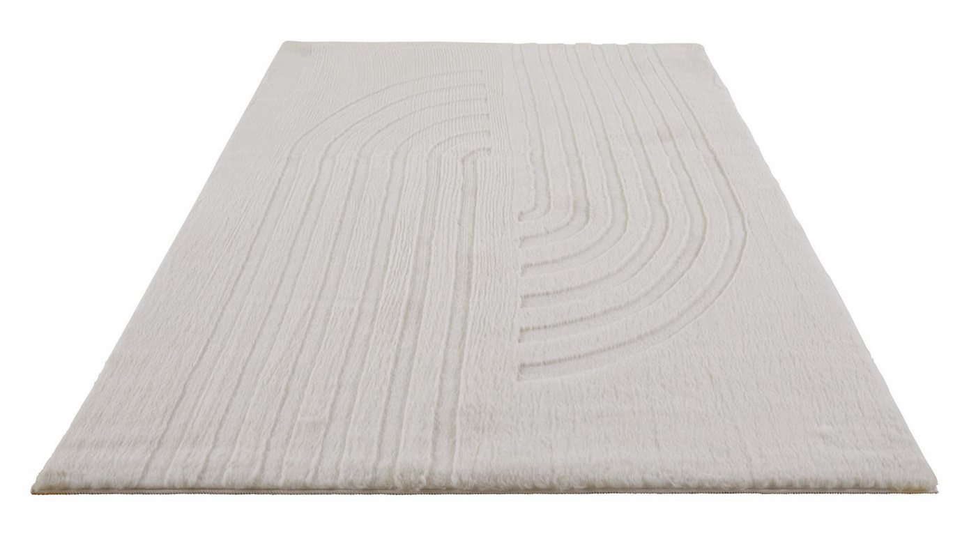 TaraCarpet Langflor-Teppich Tara Carpet Kodiak Twister Hasenfellteppich der Premiumklasse, rechteckig, Höhe: 25 mm, Wohnzimmer, Schlafzimmer, Esszimmer, Jugendzimmer creme 080x150 Bild 3