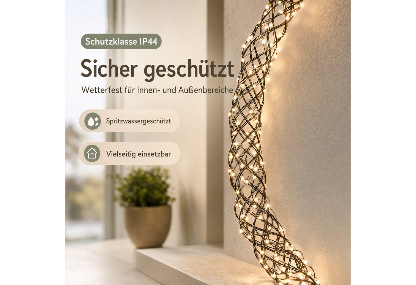 Northpoint Dekokranz XXL LED Lichtkranz 50cm 1000 LEDs Timer IP44 Bild 3