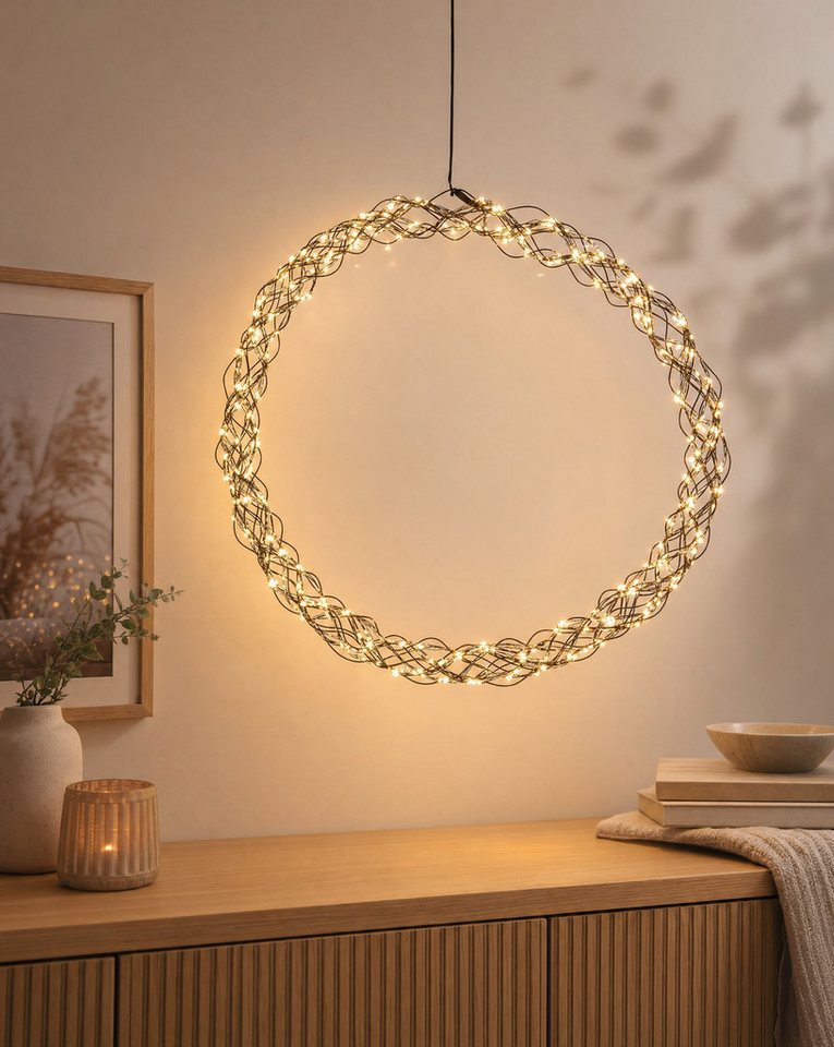 Northpoint Dekokranz XXL LED Lichtkranz 50cm 1000 LEDs Timer IP44 Bild 5