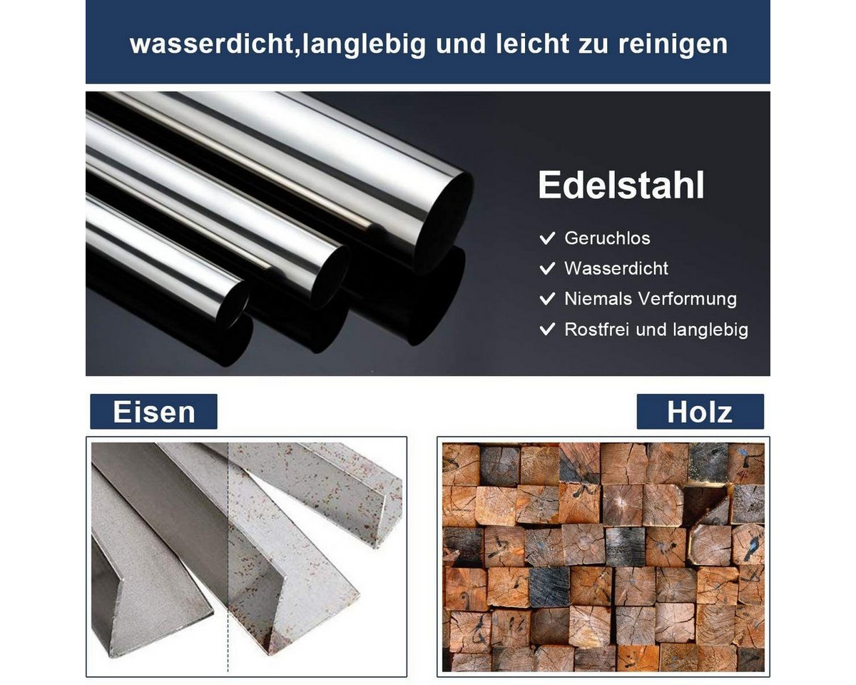 SONNI Spiegelschrank Spiegelschrank 3-türig bad mit led 90 cm breit Edelstahl mit Kippschalter, Steckdose, verstellbare Einlegeböden,IP44 Bild 2