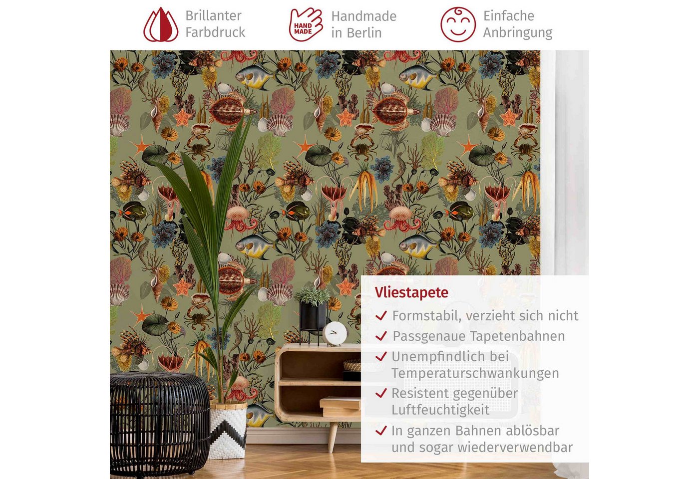 Bilderdepot24 Fototapete Tiefe See Grün Unterwasser Fische, Glatt, Matt, (Vliestapete inkl. Kleister oder selbstklebend), Wohnzimmer Schlafzimmer Küche Flur Motivtapete Vliestapete Wandtapete Bild 3