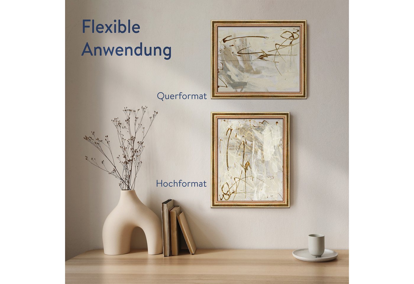 WANDStyle Bilderrahmen H400, Goldener Bilderrahmen 24x30 Holz, Vintage Bilderrahmen Gold 24x30 cm Bild 4