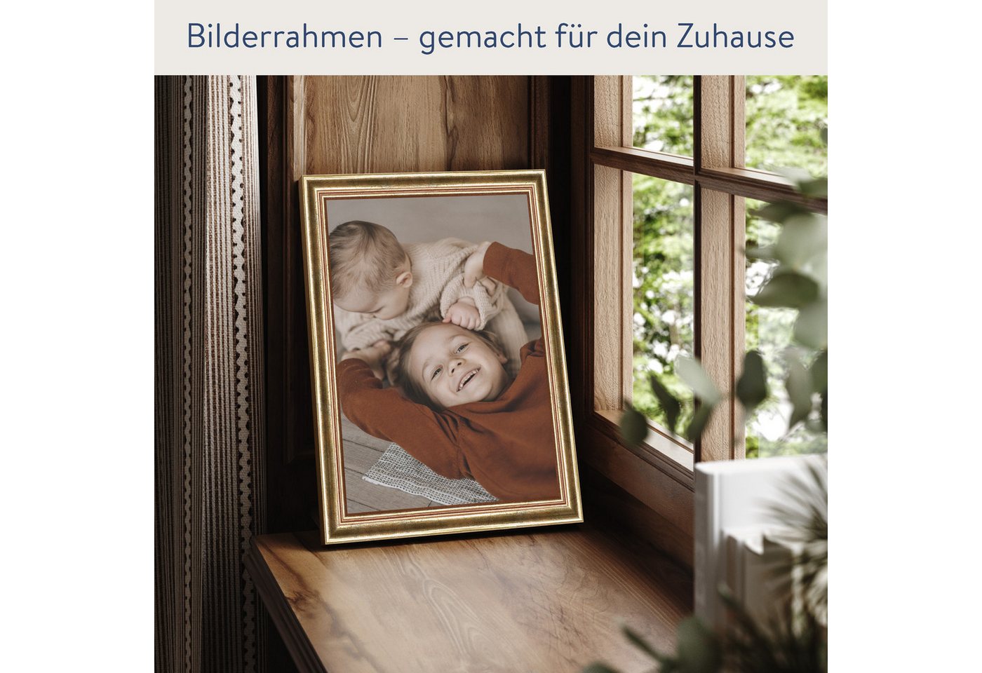 WANDStyle Bilderrahmen H400, Goldener Bilderrahmen 24x30 Holz, Vintage Bilderrahmen Gold 24x30 cm Bild 5