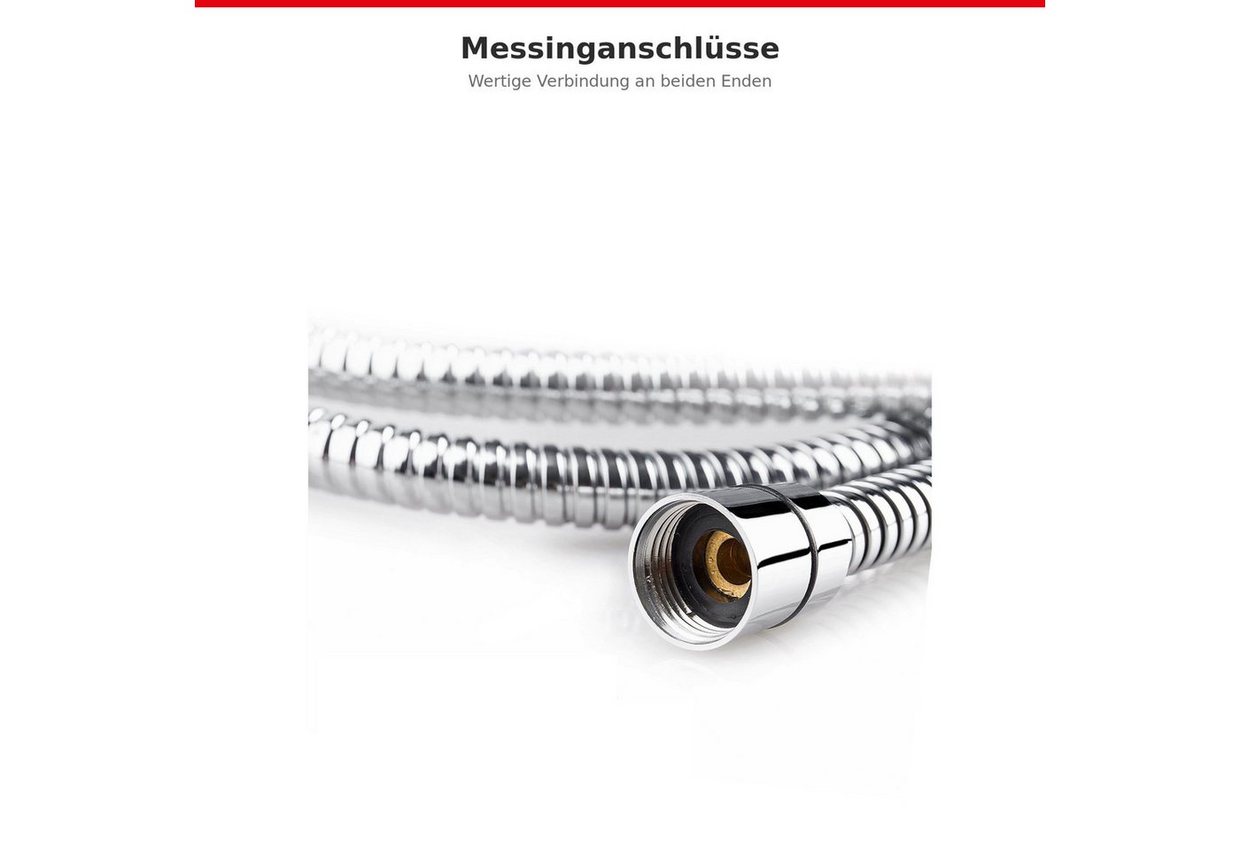 Fyrove Brauseschlauch Flexible, robuste Ausführung mit Messinganschlüssen & Dichtungen, Eine effektive Wassereinsparung von 50 %.