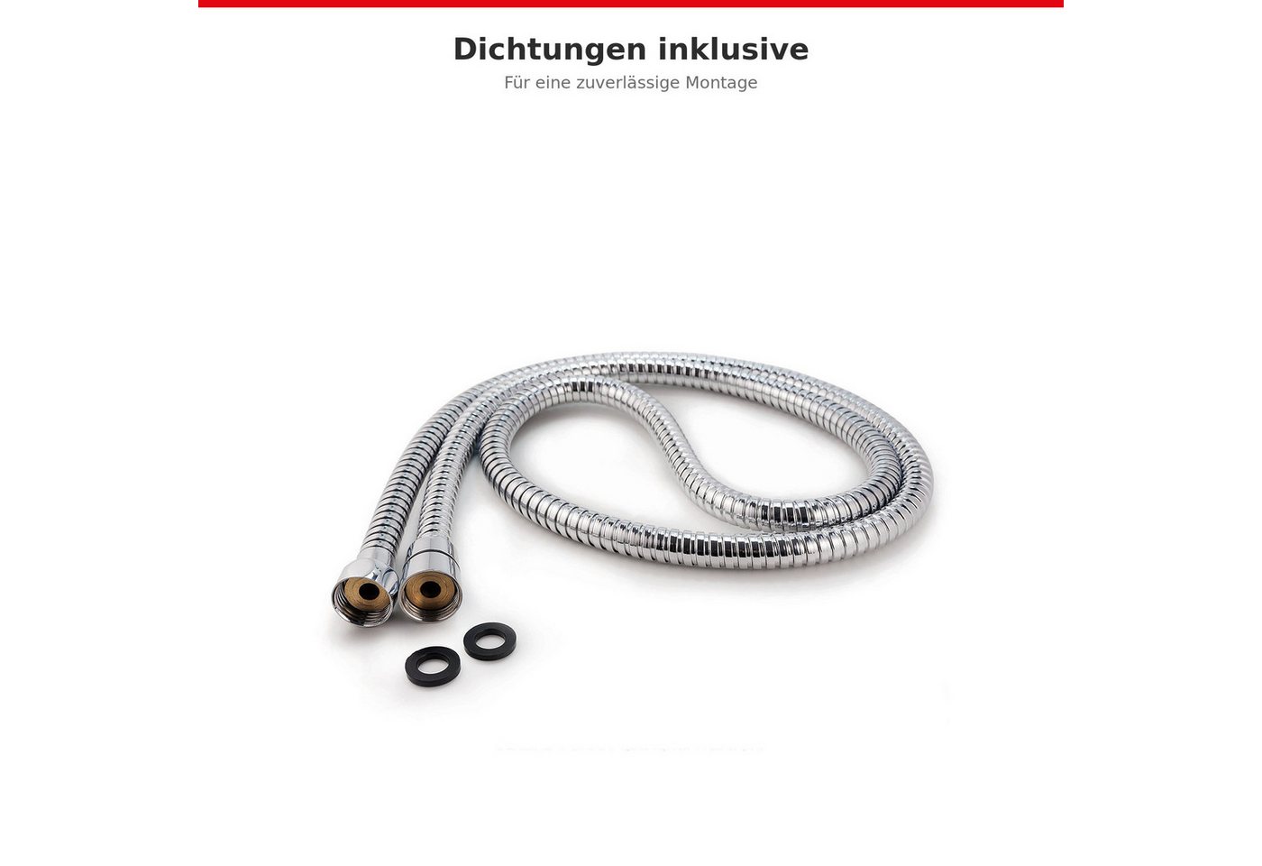Fyrove Brauseschlauch Flexible, robuste Ausführung mit Messinganschlüssen & Dichtungen, Eine effektive Wassereinsparung von 50 %. Bild 5