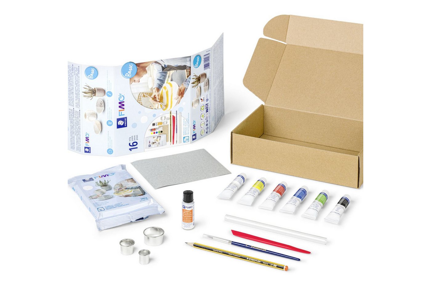 STAEDTLER Modelliermasse STAEDTLER FIMO Air 81 Modelliermasse - Basic Bastelset - Lufttrocknend